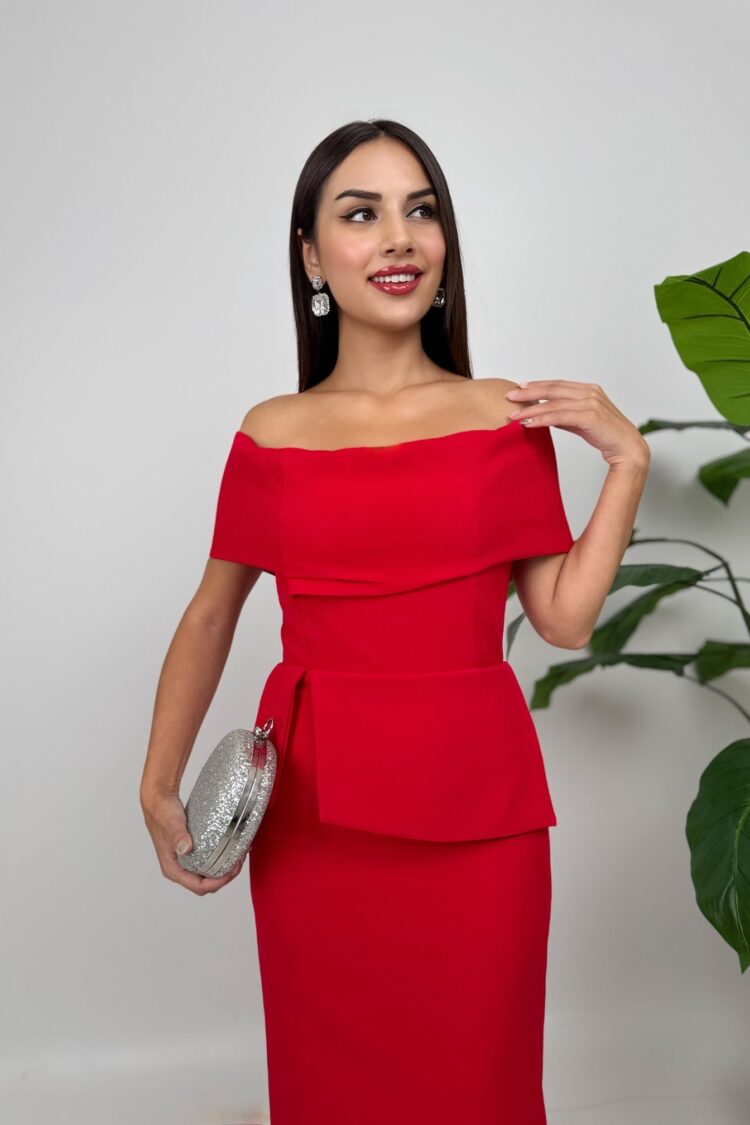 ElegantSheath Dress With Off Shoulder Neck