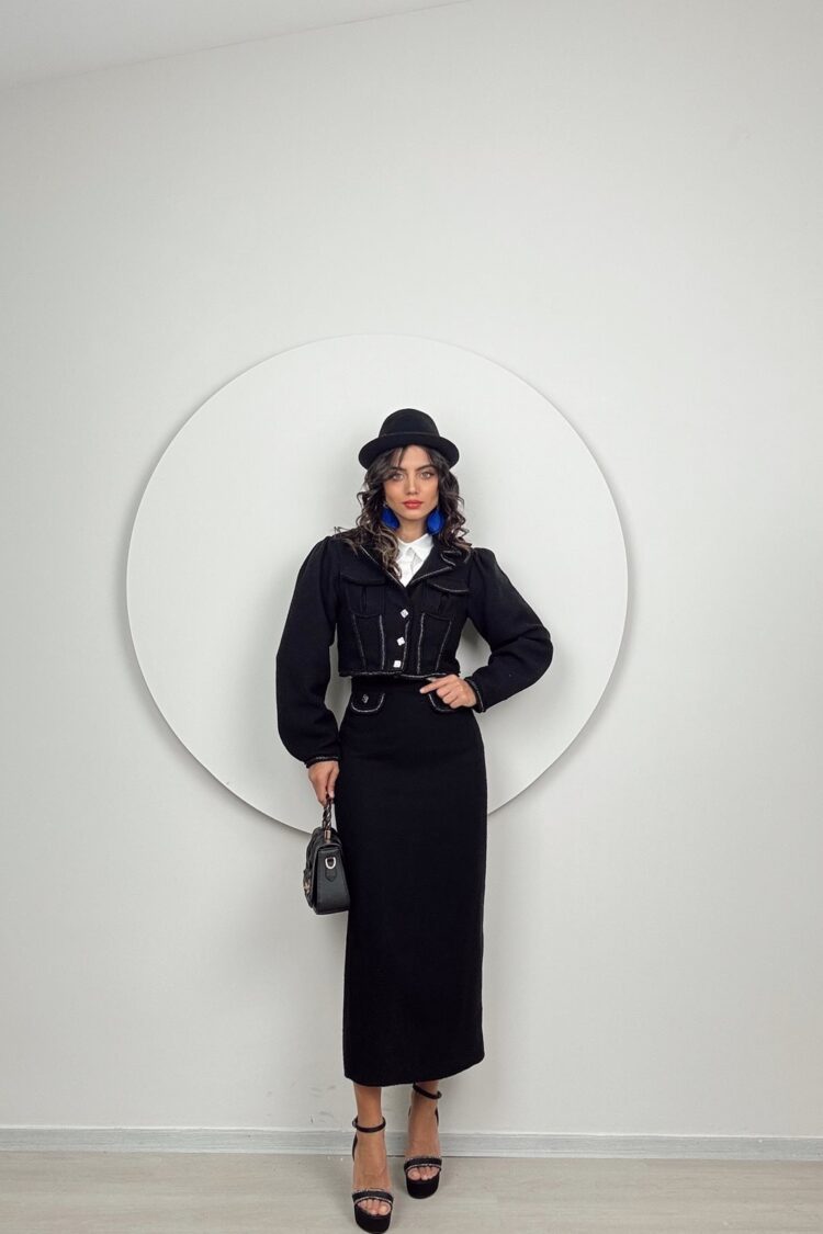 Black Elegant Formal Vintage Glam Retro Pencil Skirt