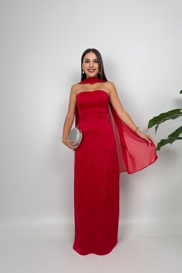 Elegant Strapless Floor Length Bodycon Dress