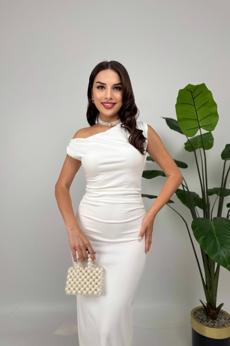 Elegant Sheath Dress With One Shoulder Neck