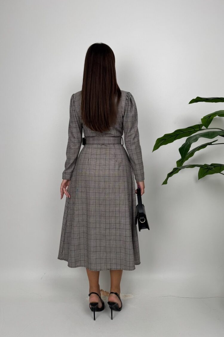 Brown Modest Elegant Formal A-Line Dress
