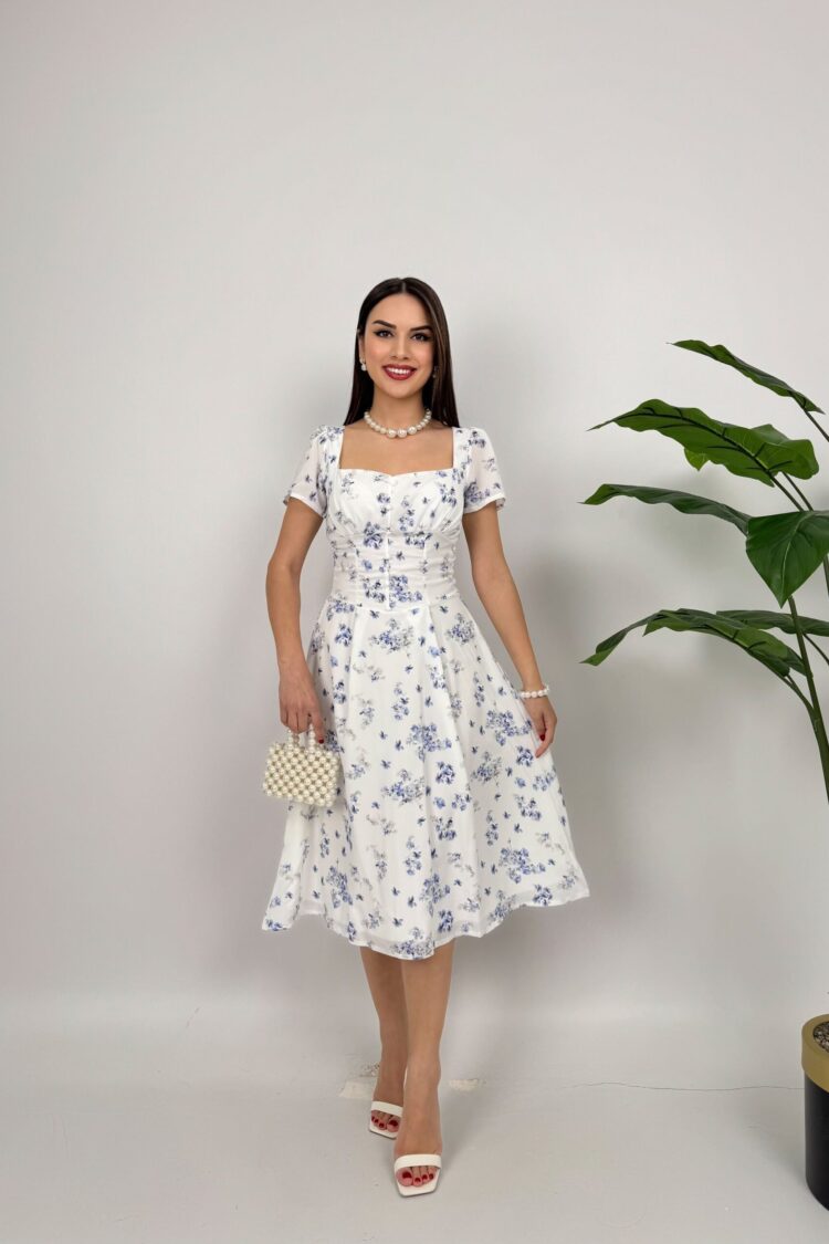 Elegant White Fit And Flare Dress - Brand: Miss Janell - Women & Kids, Baby Clothes Wholesale - Globality Store