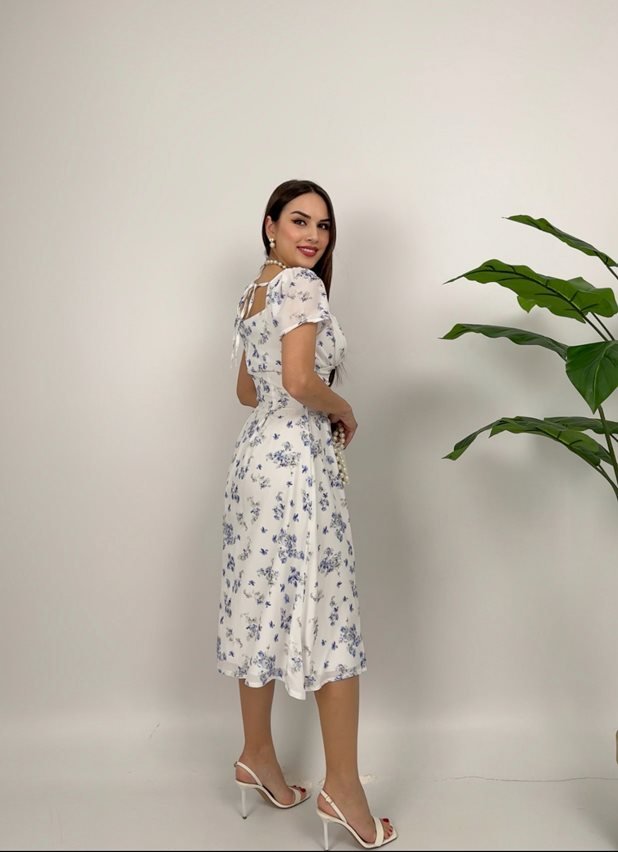 Elegant White Fit And Flare Dress