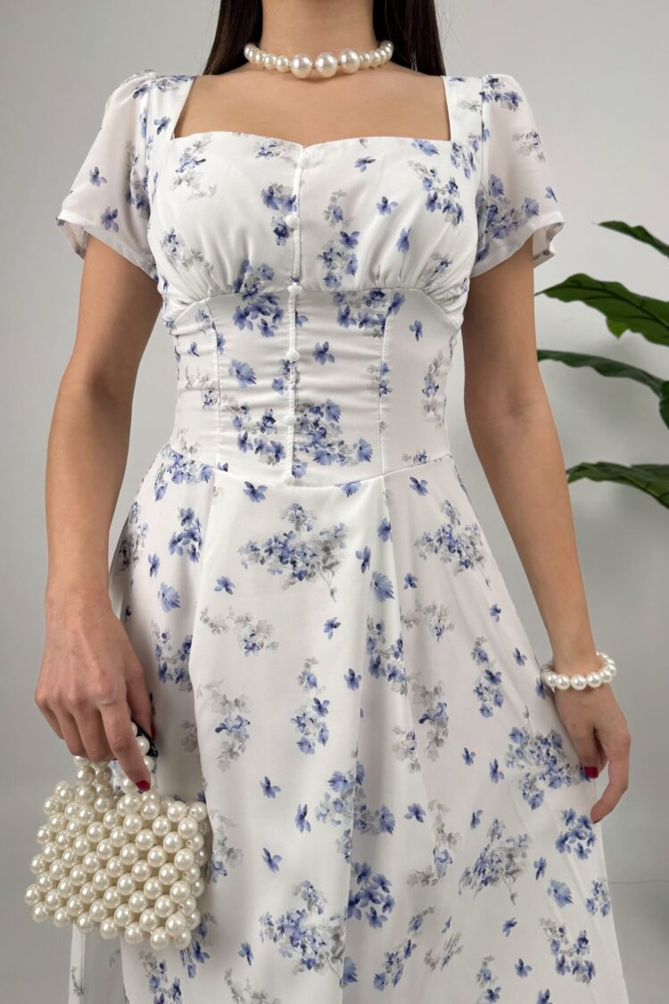 Elegant White Fit And Flare Dress