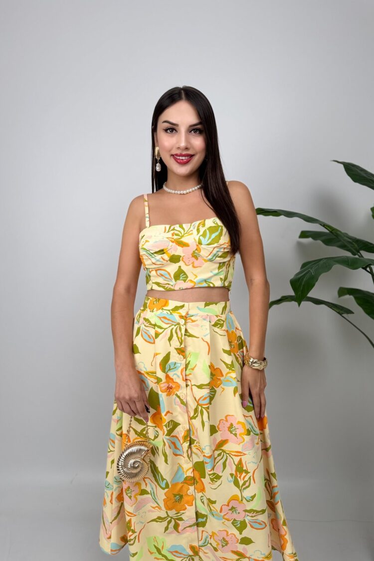Floral Slim Fit A-Line Set