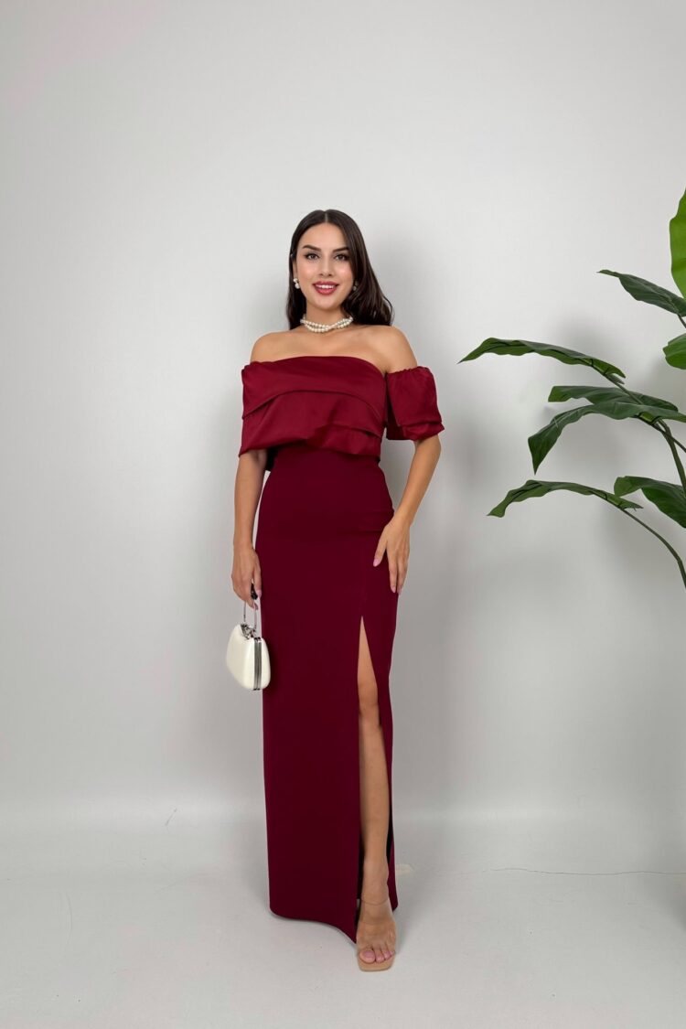 Claret Red Elegant Sheath Dress - Brand: Miss Janell - Women & Kids, Baby Clothes Wholesale - Globality Store