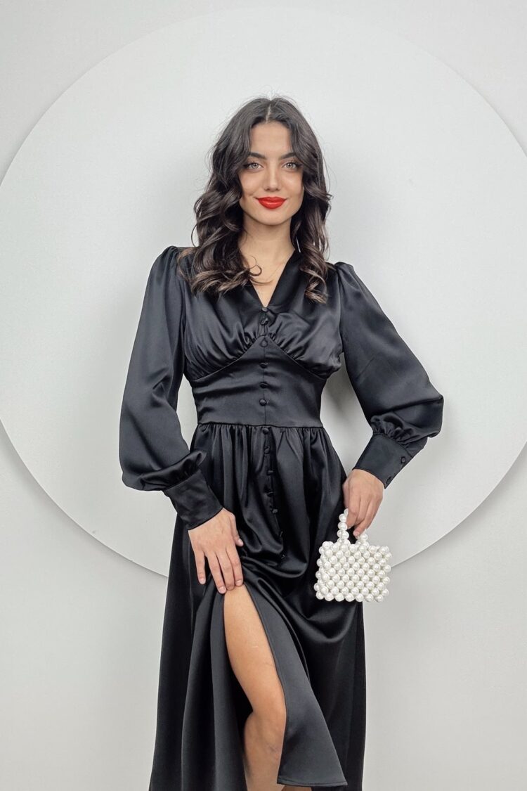 ElegantWrap Dress With V-Neck And Long Sleeves - Brand: Miss Janell - Women & Kids, Baby Clothes Wholesale - Globality Store