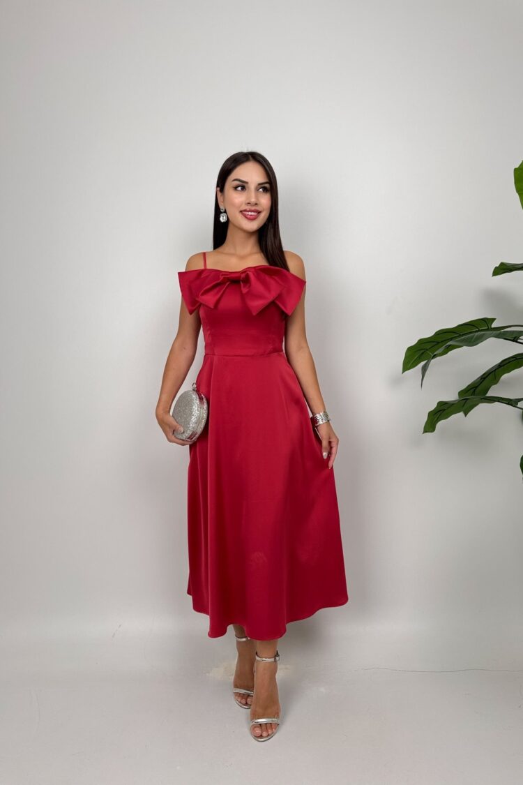 Red Elegant Fit And Flare Dress - Brand: Miss Janell - Women & Kids, Baby Clothes Wholesale - Globality Store