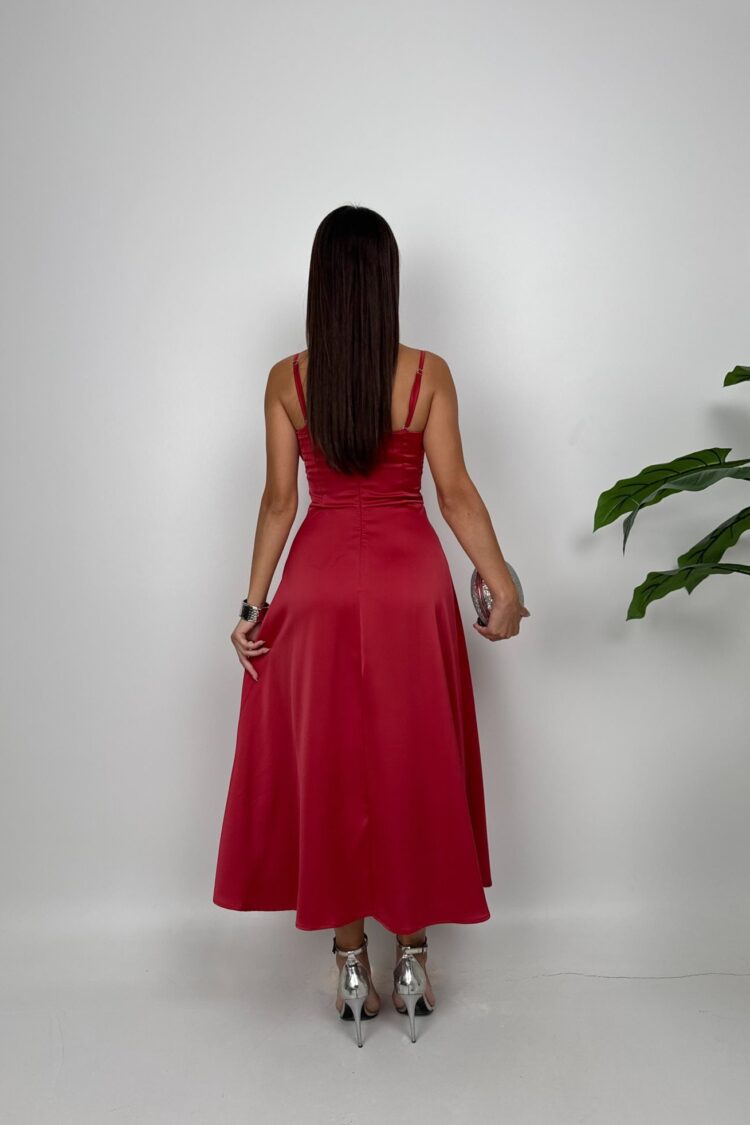 Red Elegant Fit And Flare Dress
