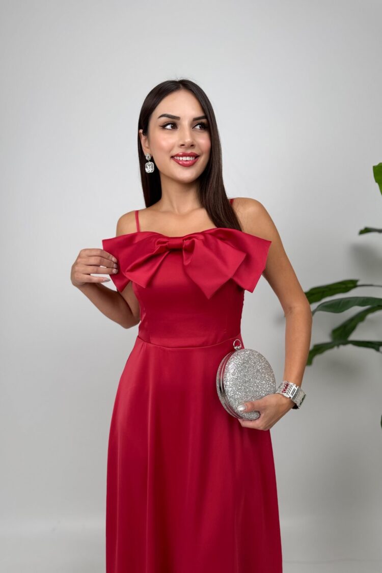 Red Elegant Fit And Flare Dress