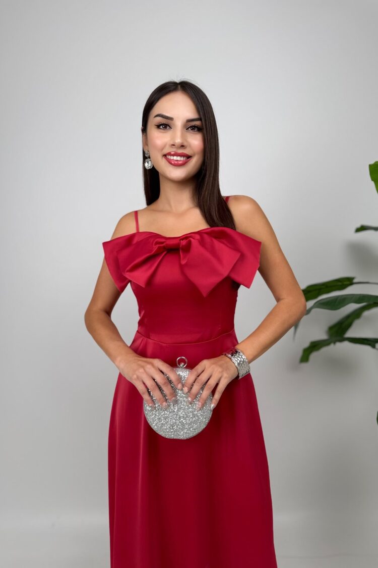 Red Elegant Fit And Flare Dress