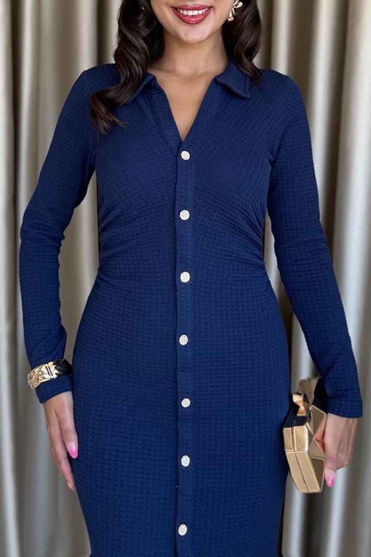 ElegantSheath Dress With Notched Neck