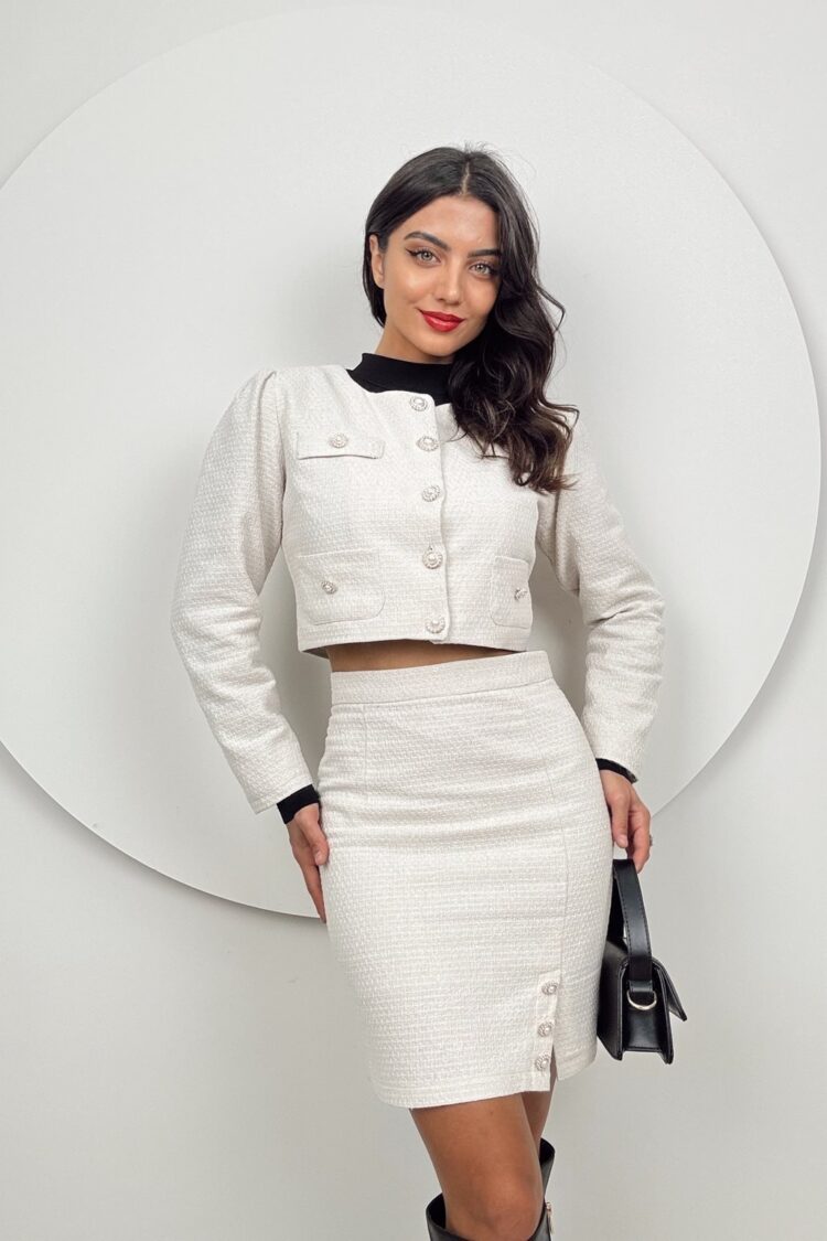 Beige Elegant Pencil Midi Skirt - Brand: Miss Janell - Women & Kids, Baby Clothes Wholesale - Globality Store