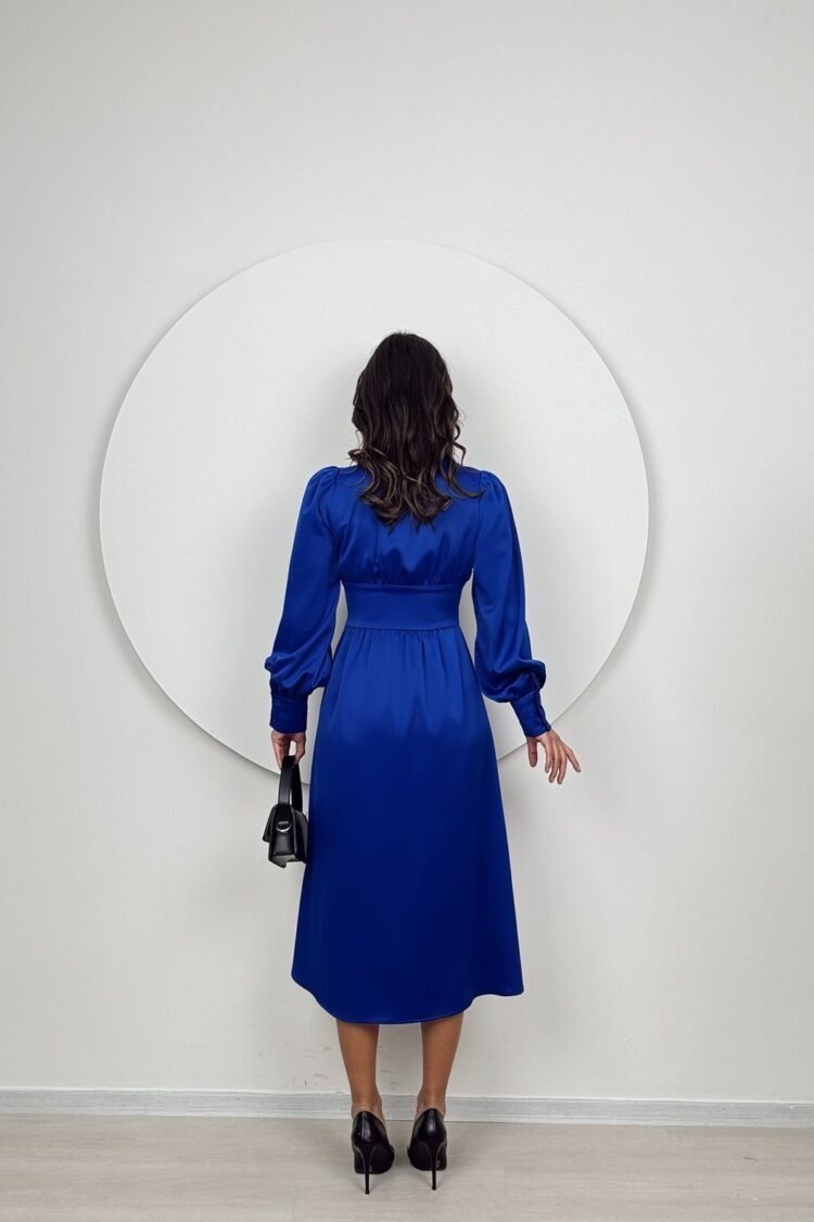 Blue Elegant Fit And Flare Dress