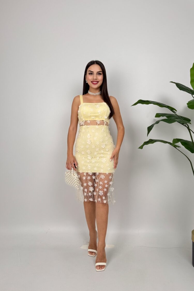 Floral Sleeveless Bodycon Midi Dress With Square Neck
