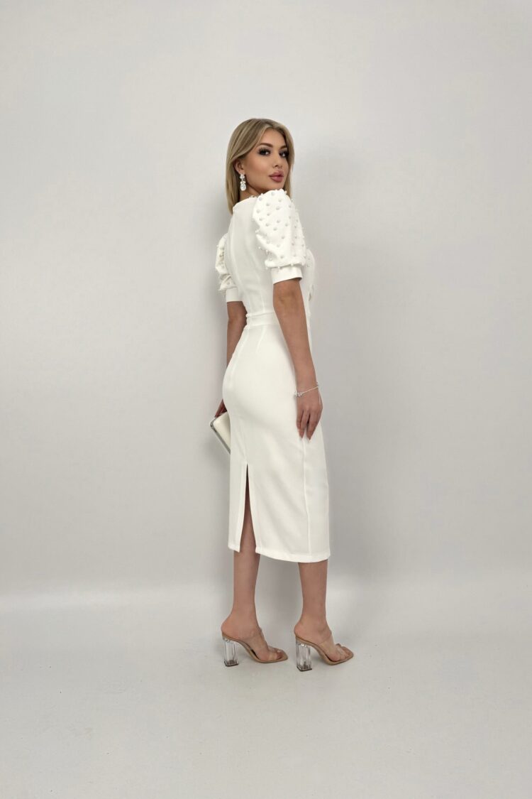 ElegantSheath Dress With Ruffle Half Sleeves