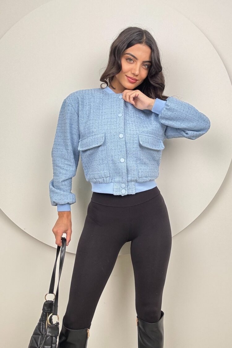 Bomber Jacket With Band Collar