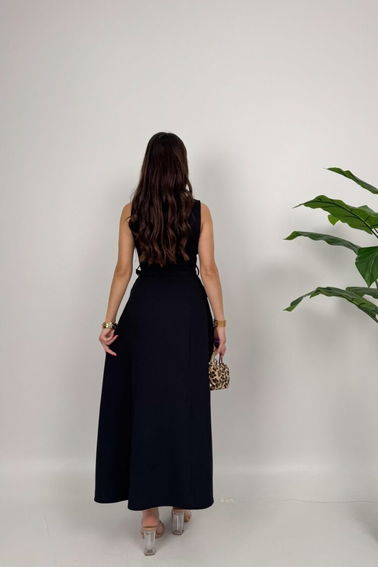 Elegant Maxi Polo Neck Shirt Dress