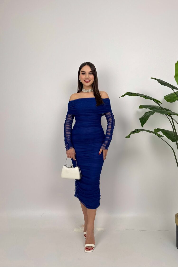 Blue Sexy Formal Elegant Glam Sheath Dress