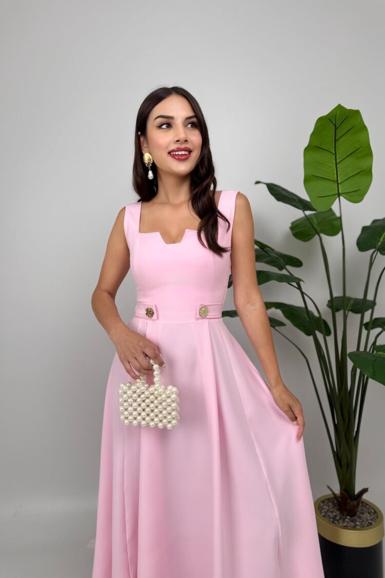 Elegant Maxi Fit And Flare Dress