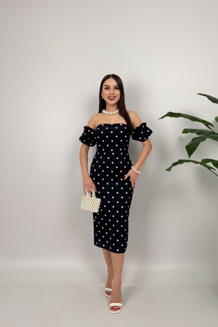 ElegantPolka Dot Sheath Dress - Brand: Miss Janell - Women & Kids, Baby Clothes Wholesale - Globality Store