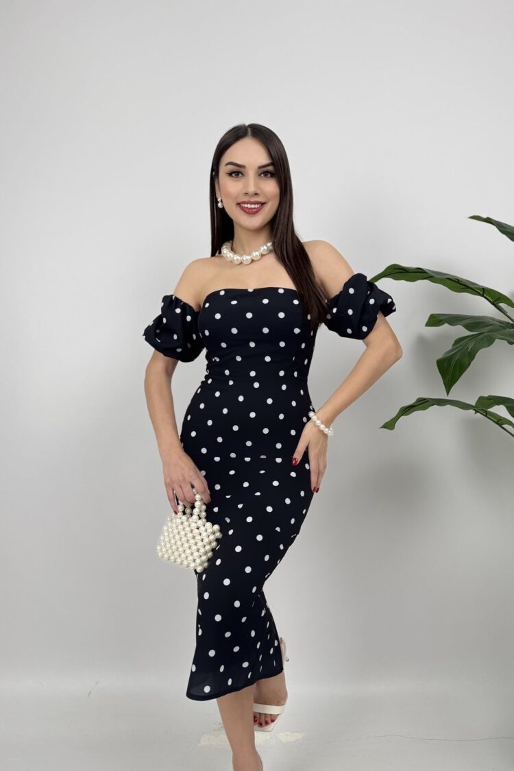 ElegantPolka Dot Sheath Dress