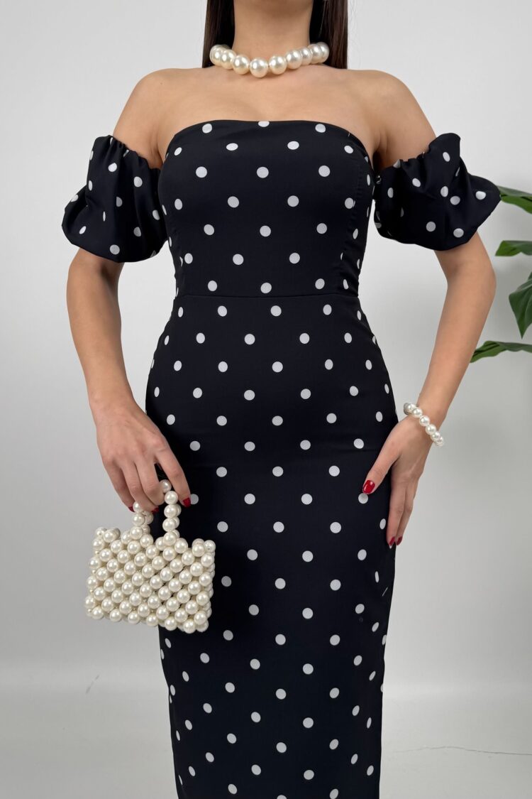 ElegantPolka Dot Sheath Dress