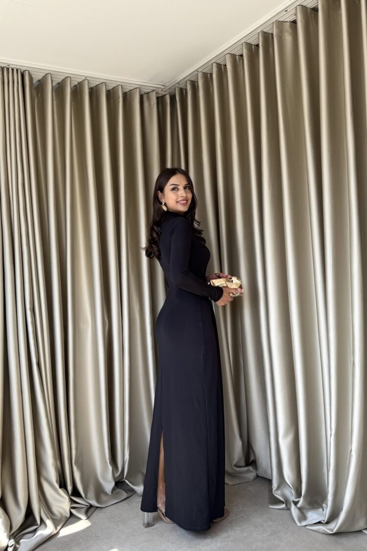 ElegantSheath Dress With High Neck