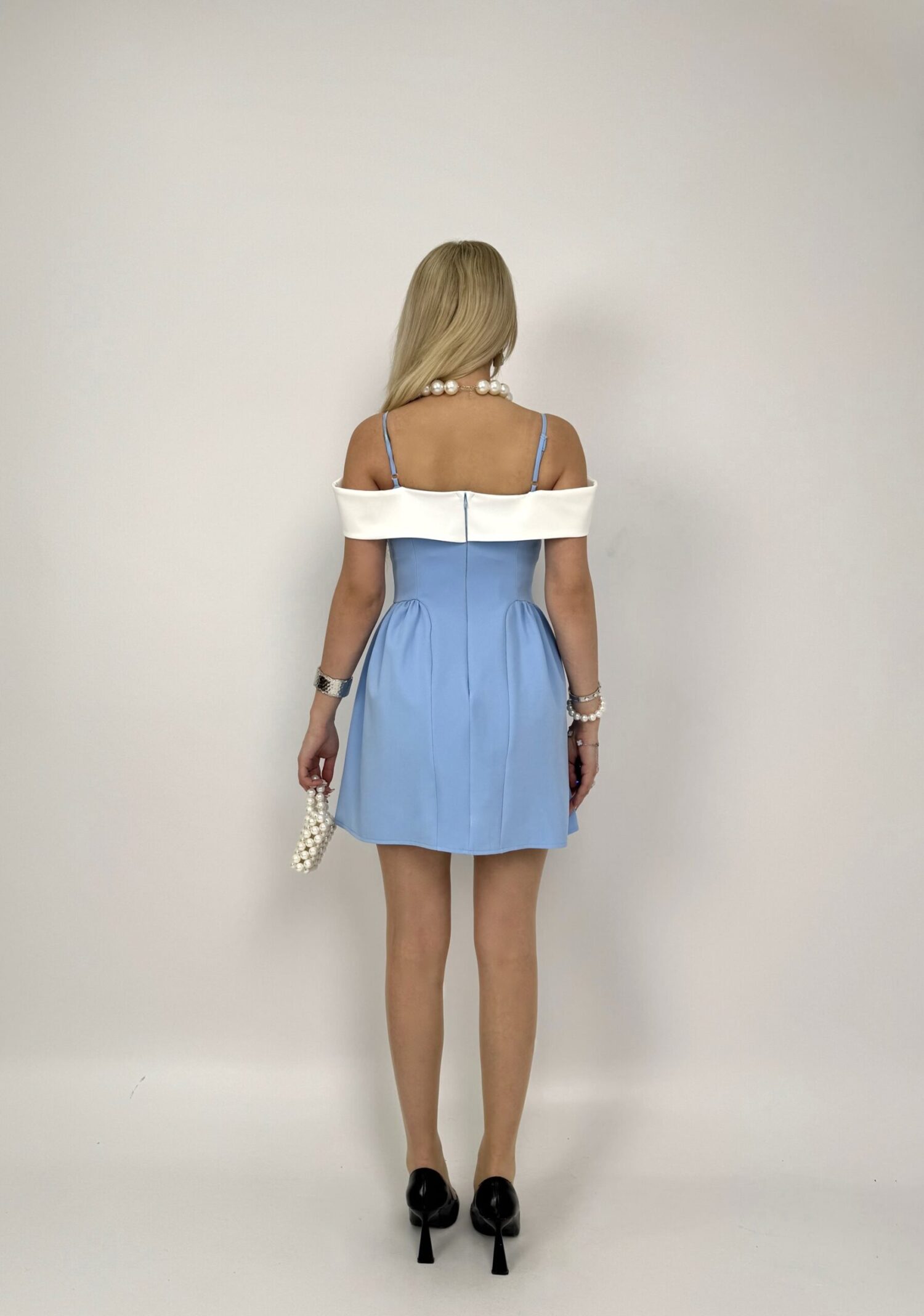 Fit And Flare Mini Dress With Off Shoulder Neck - Brand: Miss Janell - Women & Kids, Baby Clothes Wholesale - Globality Store