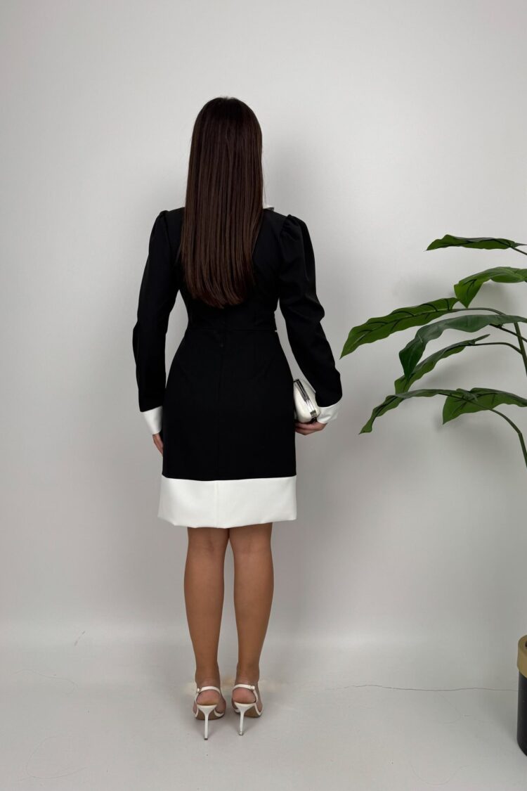 ElegantShift Dress With Puff Sleeves