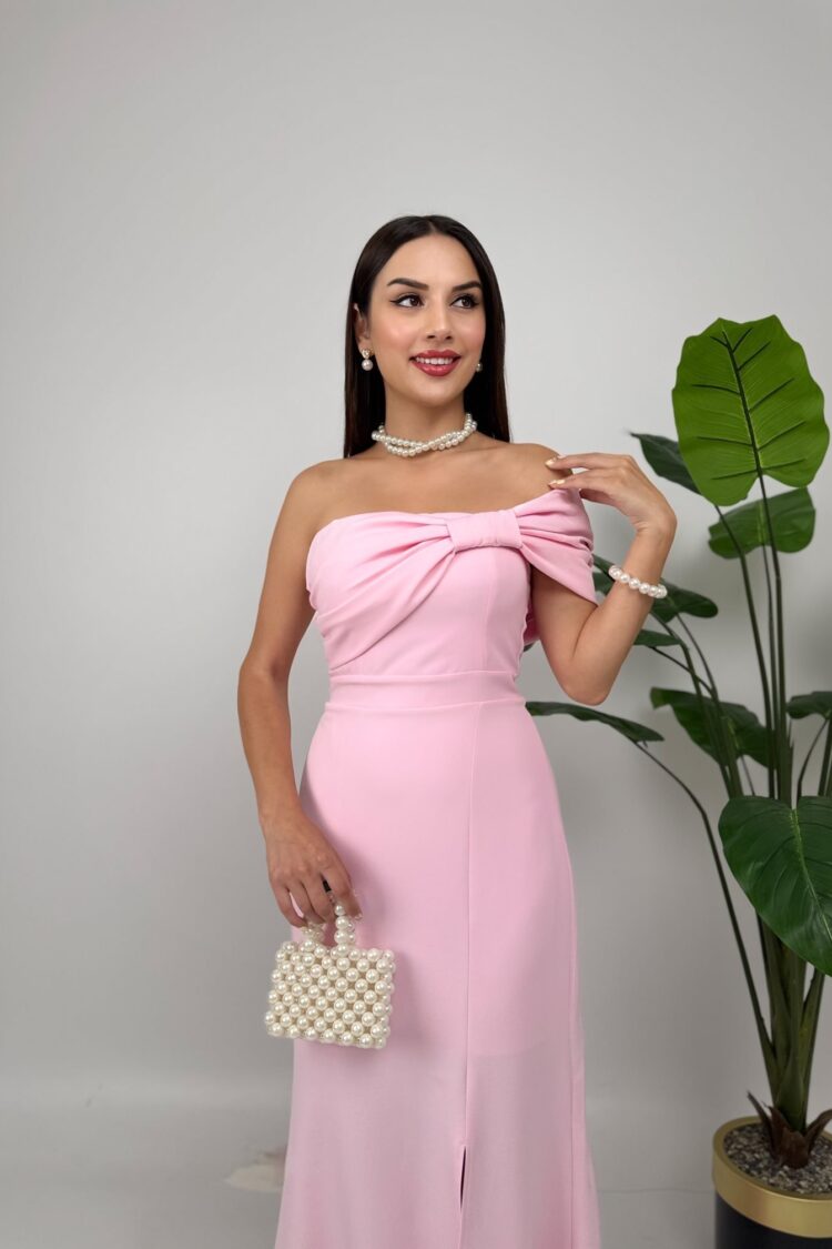 ElegantSheath Maxi Dress With One Shoulder Neck