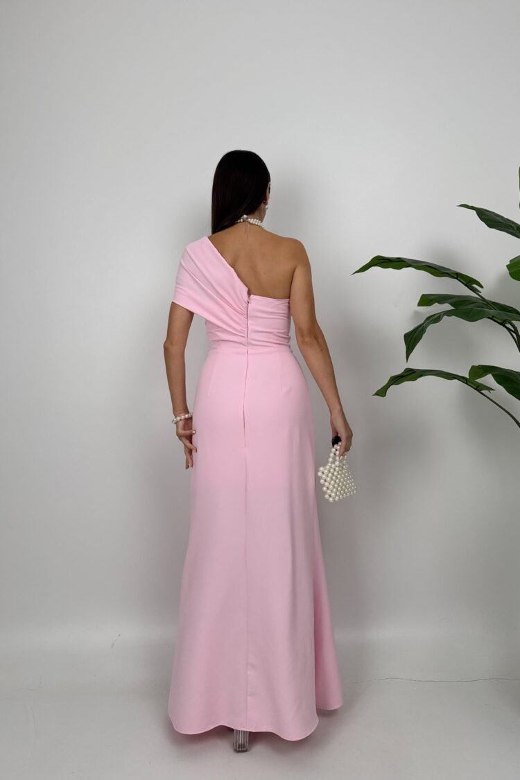 ElegantSheath Maxi Dress With One Shoulder Neck