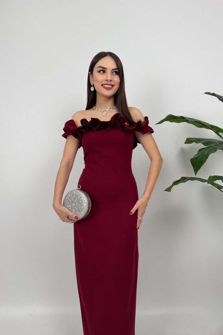 Sheath Dress With Ruffle Sleeves