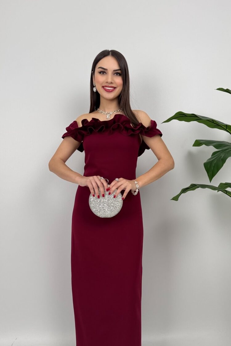 Sheath Dress With Ruffle Sleeves