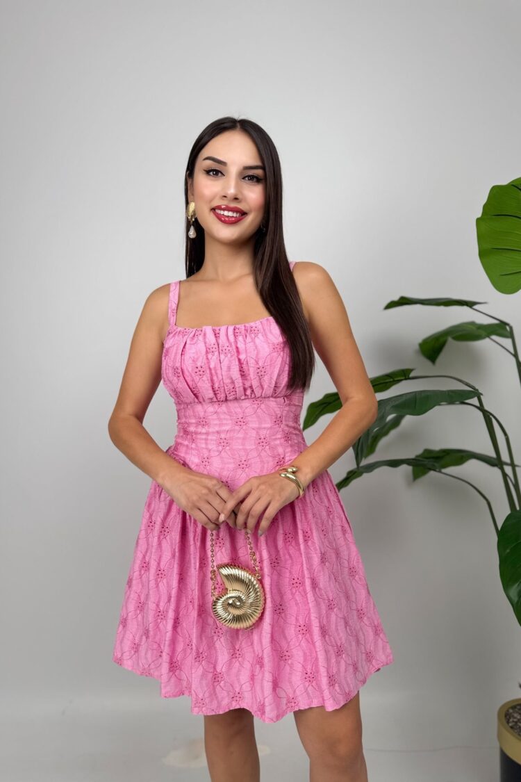 Fit And Flare Dress With Square Neck