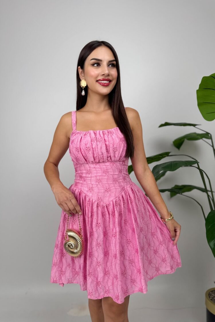 Fit And Flare Dress With Square Neck