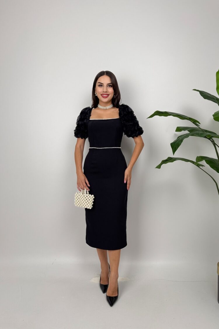 ElegantSheath Dress With Puff Half Sleeves - Brand: Miss Janell - Women & Kids, Baby Clothes Wholesale - Globality Store