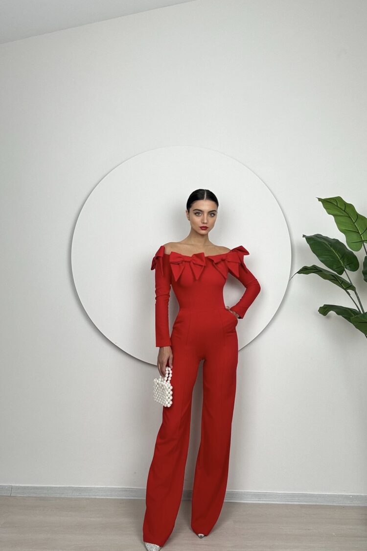 Red Sexy Elegant Tailored Jumpsuit - Brand: Miss Janell - Women & Kids, Baby Clothes Wholesale - Globality Store