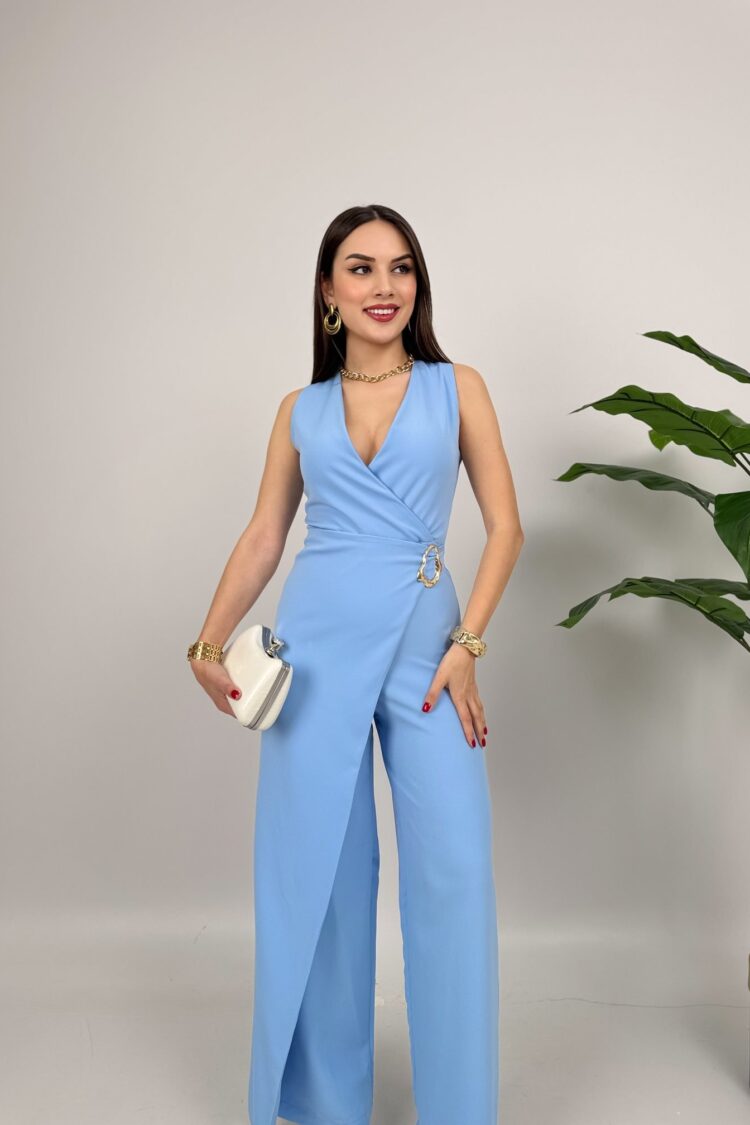 Elegant Tailored Jumpsuit With Plunging Neck