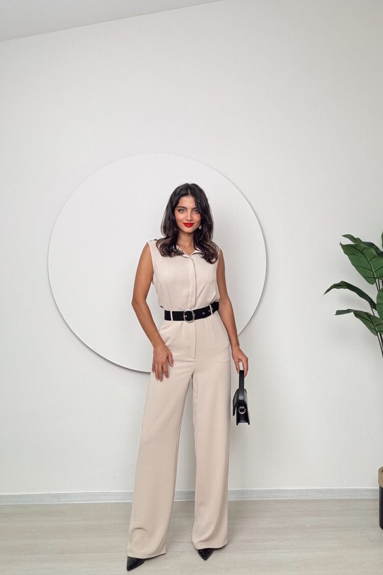 Elegant Tailored Jumpsuit With Notched Neck - Brand: Miss Janell - Women & Kids, Baby Clothes Wholesale - Globality Store