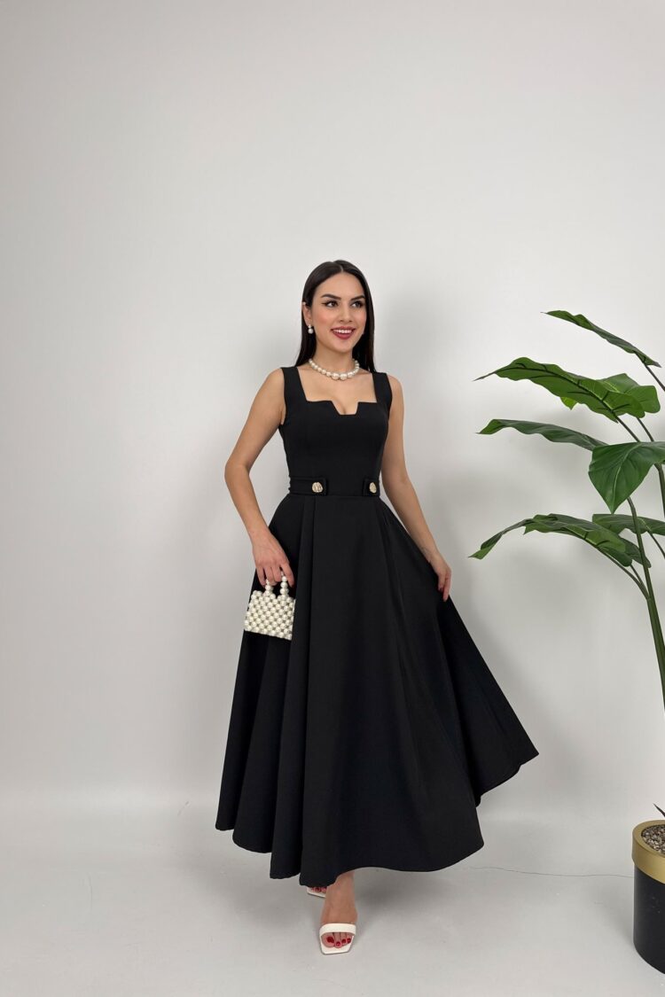 ElegantFit And Flare Dress With Square Neck - Brand: Miss Janell - Women & Kids, Baby Clothes Wholesale - Globality Store