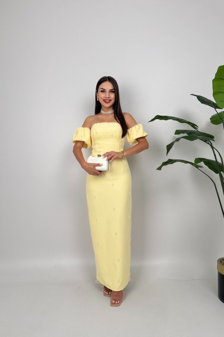 ElegantSheath Dress With Puff Cap Sleeves - Brand: Miss Janell - Women & Kids, Baby Clothes Wholesale - Globality Store