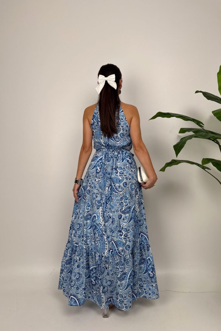 Fit And Flare Halter Neck Dress