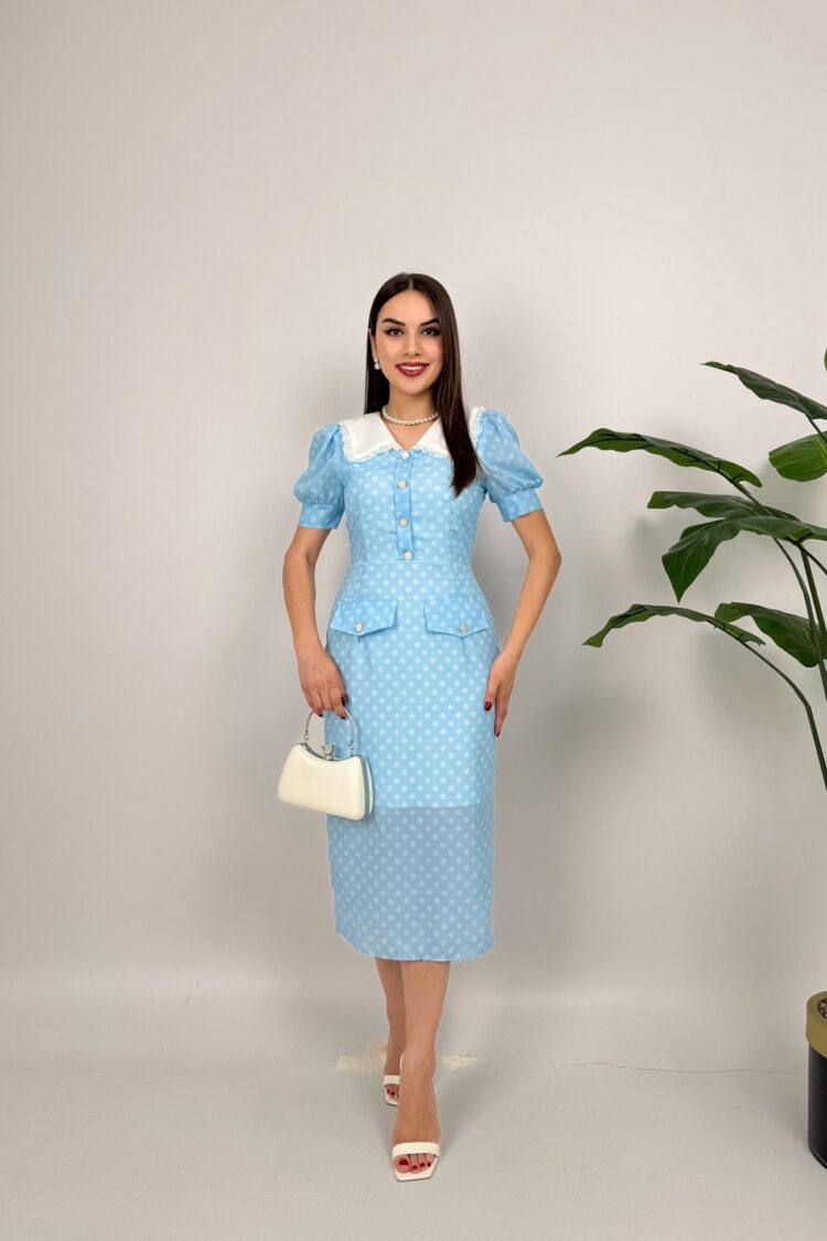 Retro Elegant Polka Dot Sheath Dress - Brand: Miss Janell - Women & Kids, Baby Clothes Wholesale - Globality Store