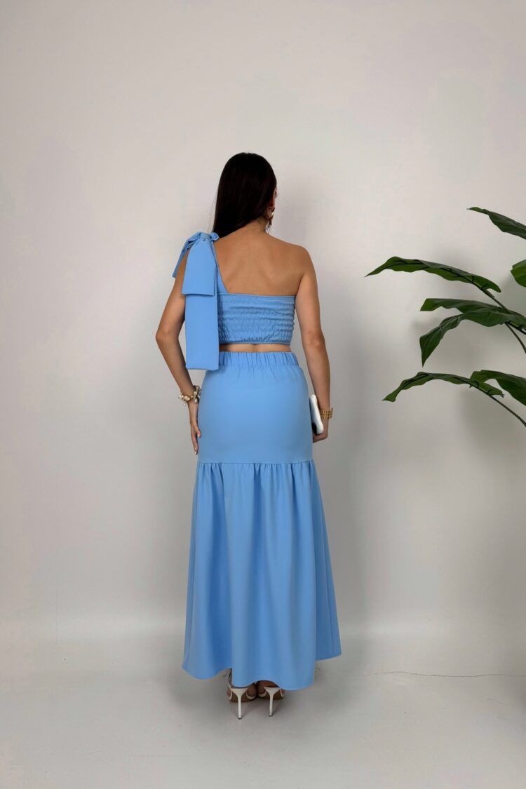 Elegant Ruffle Sleeve Maxi Set