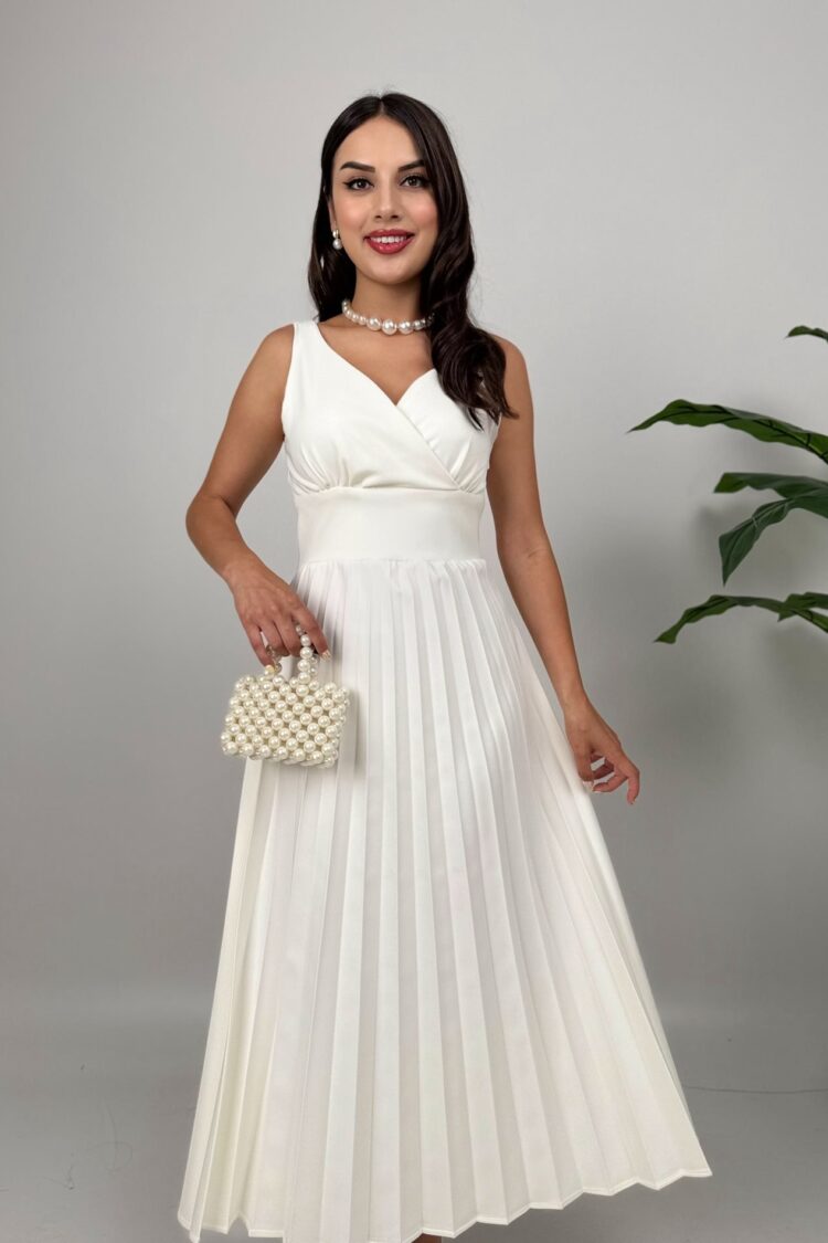 Fit And Flare V-Neck Midi Dress - Brand: Miss Janell - Women & Kids, Baby Clothes Wholesale - Globality Store