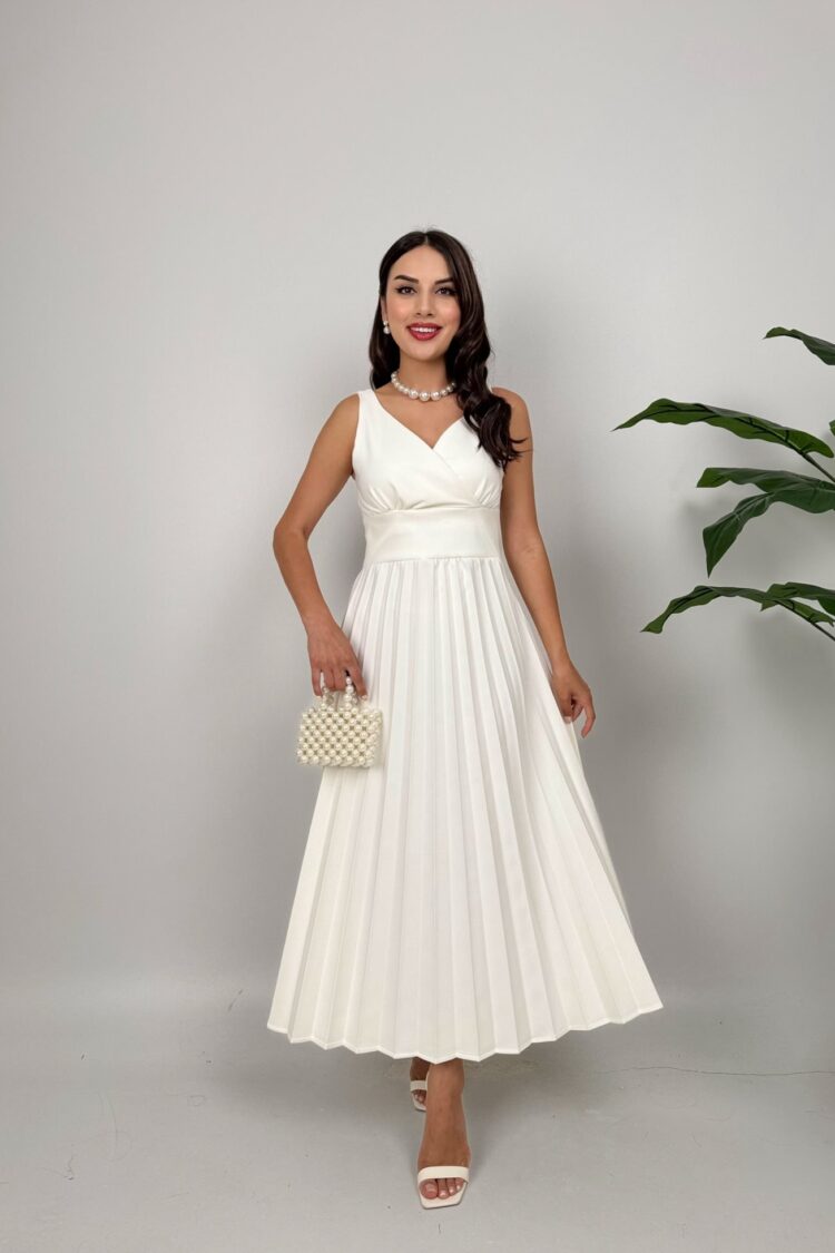 Fit And Flare V-Neck Midi Dress
