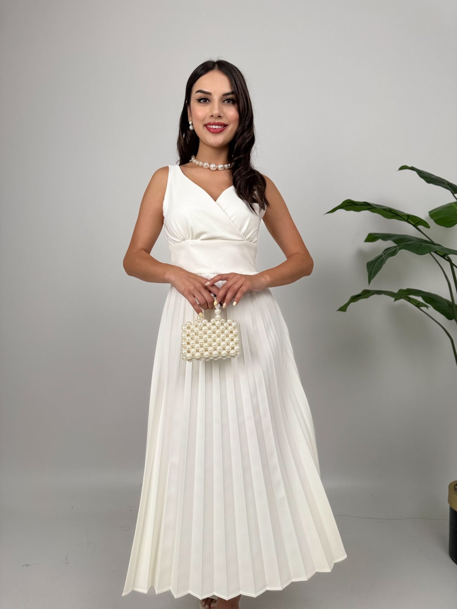 Fit And Flare V-Neck Midi Dress - Brand: Miss Janell - Women & Kids, Baby Clothes Wholesale - Globality Store
