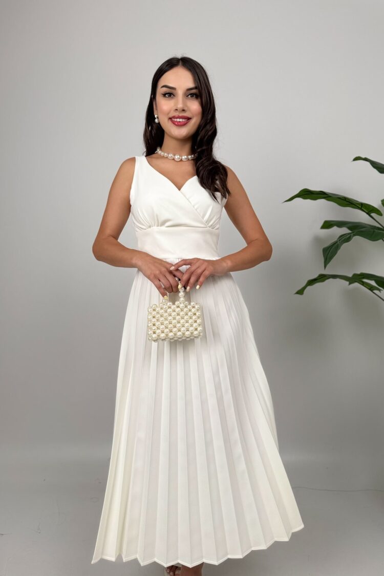 Fit And Flare V-Neck Midi Dress