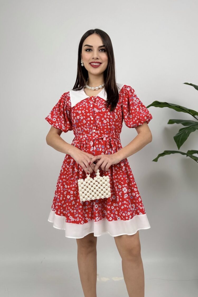 Floral Cute Vintage Fit And Flare Mini Dress